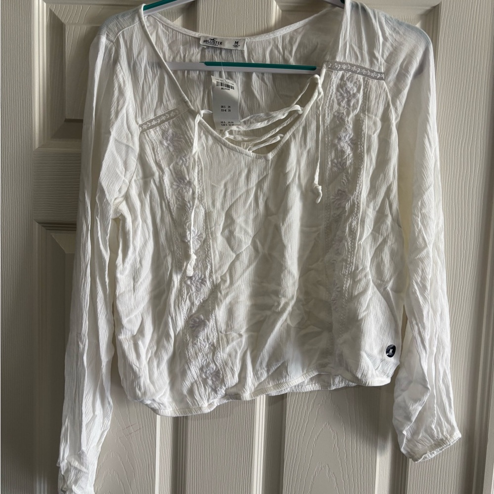 White Embroidered Women Top